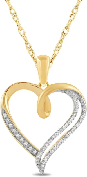 Amazon Essentials Sterling Silver Diamond Heart Pendant Necklace (previously Amazon Collection)