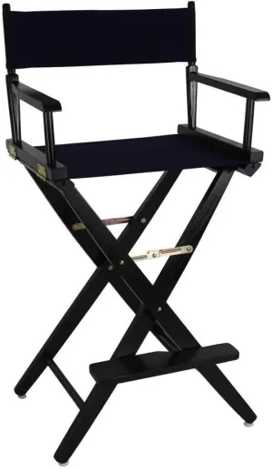 American Trails Extra-Wide Premium 30" Director's Chair Black Frame with Navy Canvas, Bar Height