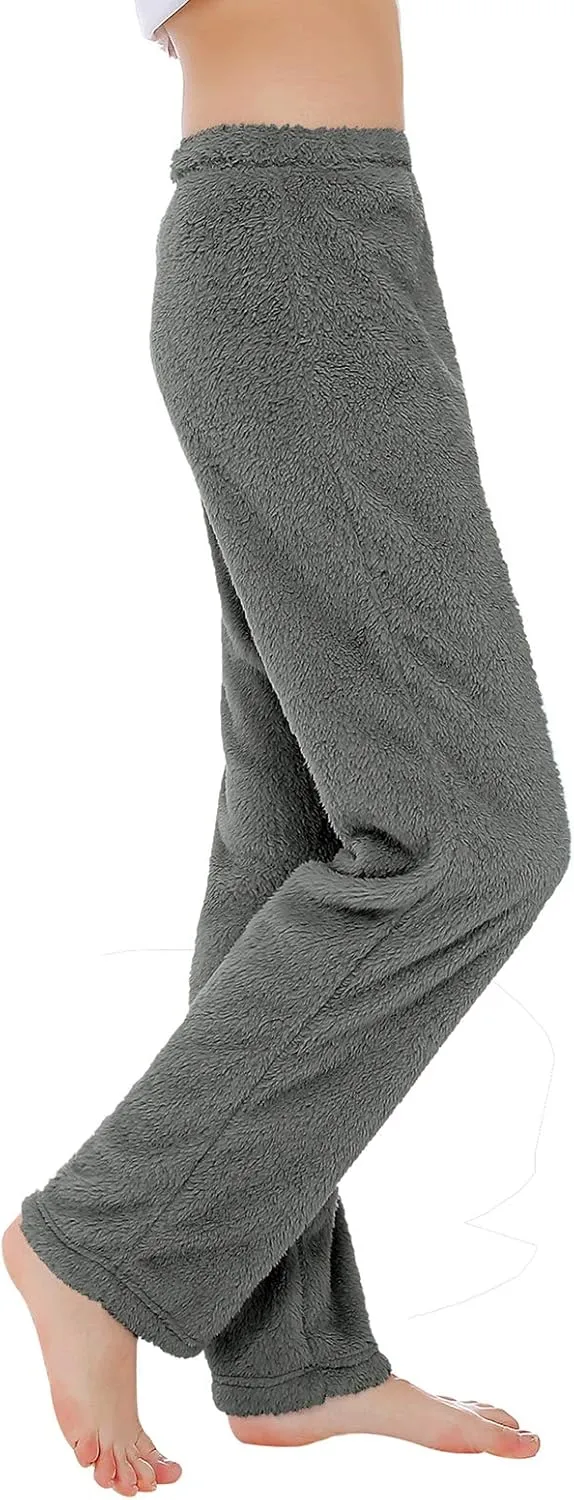 American Trends Womens Plush Pajama Pants Soft Fuzzy Pajama Bottoms for Women Cozy Pj Fleece Lounge Pants