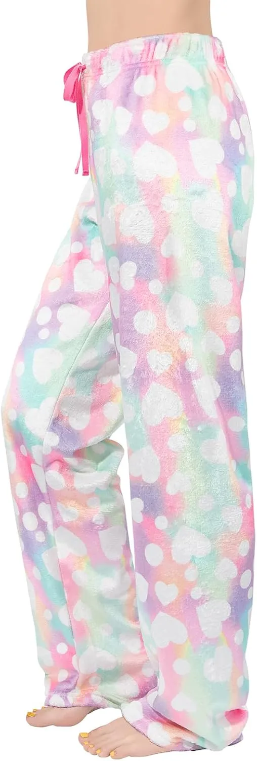 American Trends Womens Plush Pajama Pants Soft Fuzzy Pajama Bottoms for Women Cozy Pj Fleece Lounge Pants