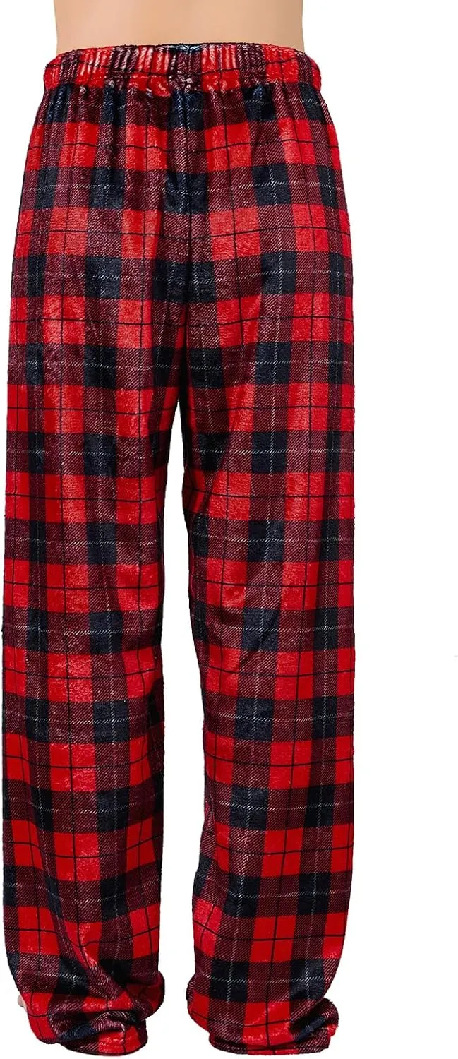 American Trends Womens Plush Pajama Pants Soft Fuzzy Pajama Bottoms for Women Cozy Pj Fleece Lounge Pants