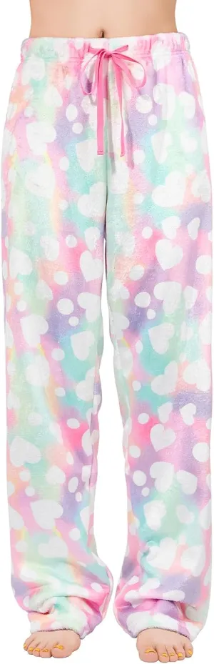 American Trends Womens Plush Pajama Pants Soft Fuzzy Pajama Bottoms for Women Cozy Pj Fleece Lounge Pants