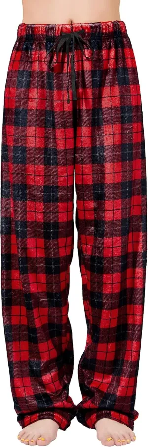 American Trends Womens Plush Pajama Pants Soft Fuzzy Pajama Bottoms for Women Cozy Pj Fleece Lounge Pants