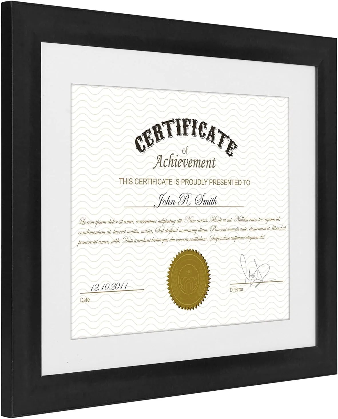 Americanflat 11x14 Diploma Frame with Shatter-Resistant Glass - Set of 2 - Use as 8.5x11 Frame with Mat or Display 11x14 Documents Without Mat - Legacy Collection - Certificate Frames for Wall - Black