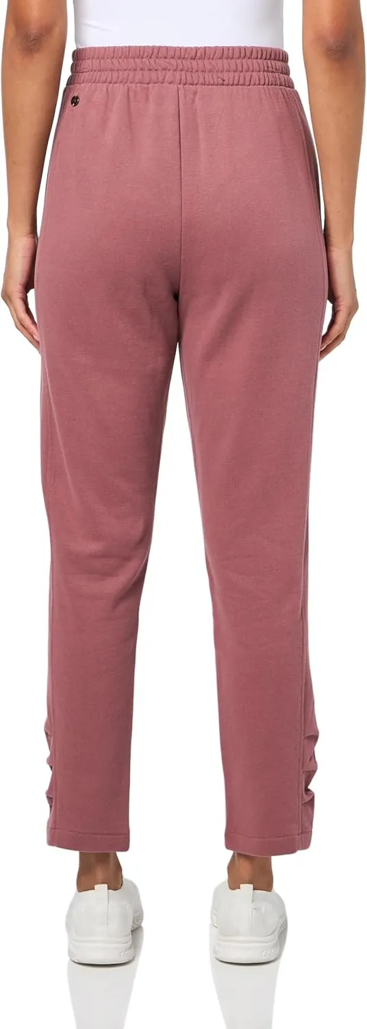 Andrew Marc Women's Mid Rise Pleated Ankles Fleece Bottoms