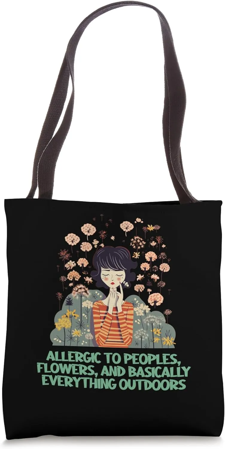 Annoying allergy season with funny pollen and tissues paper Tote Bag