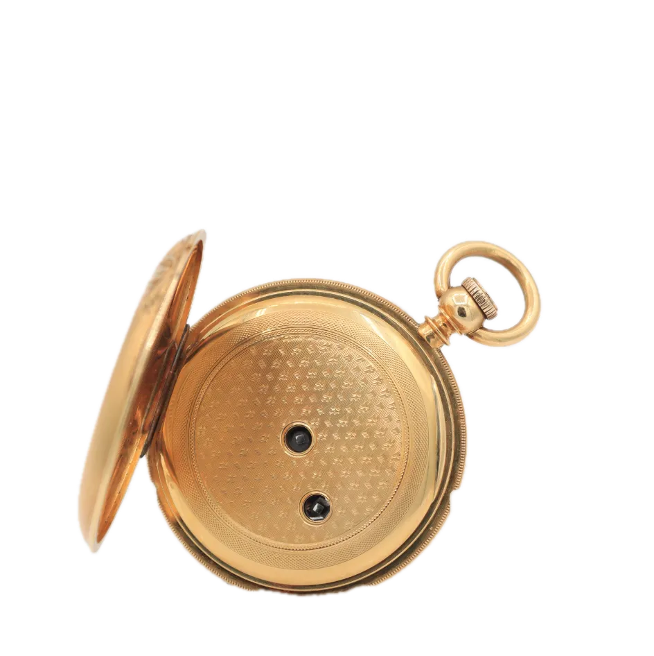 Antique 10s Elgin Dexter HZR & Bro Hunter Pocket Watch 28 w/ Box 18k Gold USA