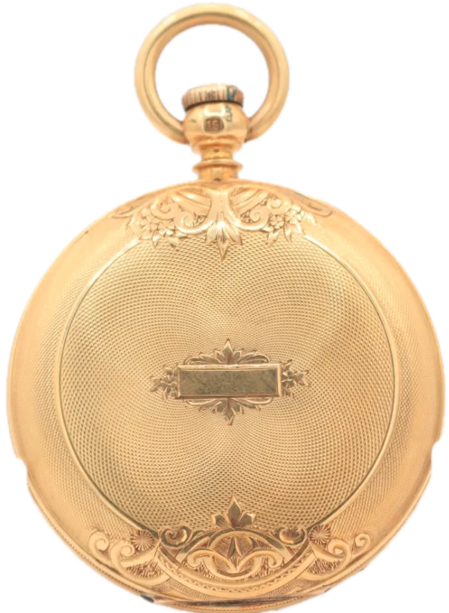 Antique 10s Elgin Dexter HZR & Bro Hunter Pocket Watch 28 w/ Box 18k Gold USA