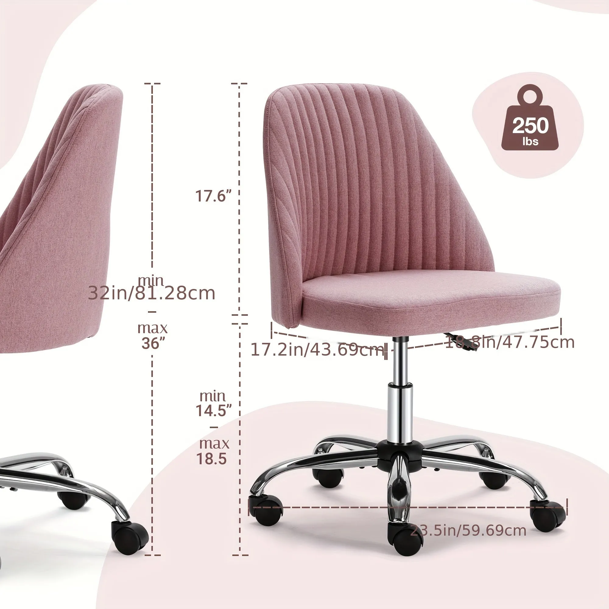 Armless Office Chair Cute Desk Chair