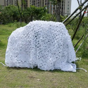 Army Camouflage Net White UV Resistant Camo Shade Netting for Camping, Hunting, Shooting, Blind, Woodland,Sunscreen Netting Military Theme Party Decoration