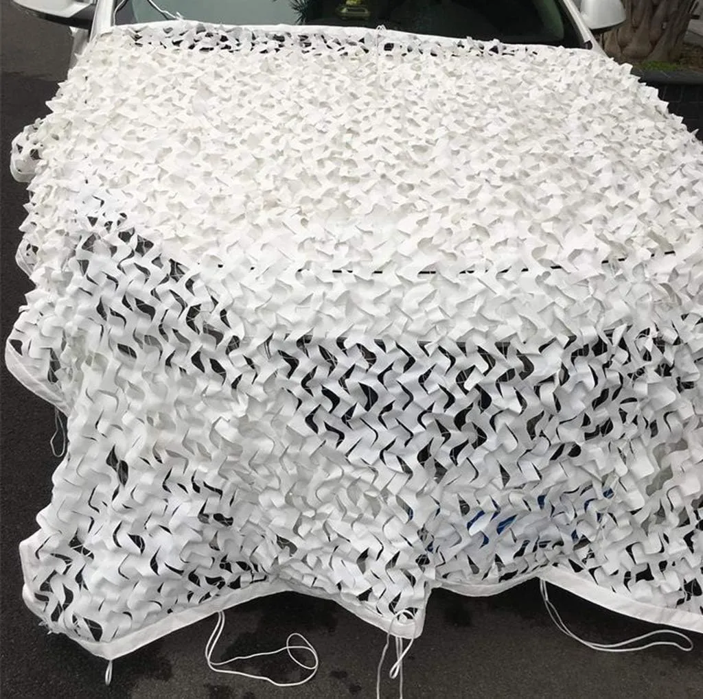 Army Camouflage Net White UV Resistant Camo Shade Netting for Camping, Hunting, Shooting, Blind, Woodland,Sunscreen Netting Military Theme Party Decoration