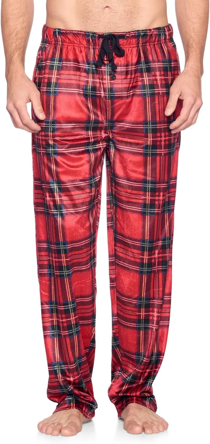 Ashford & Brooks Men's Fleece Pajama Pants, Fuzzy Soft Sleep Lounge Bottoms