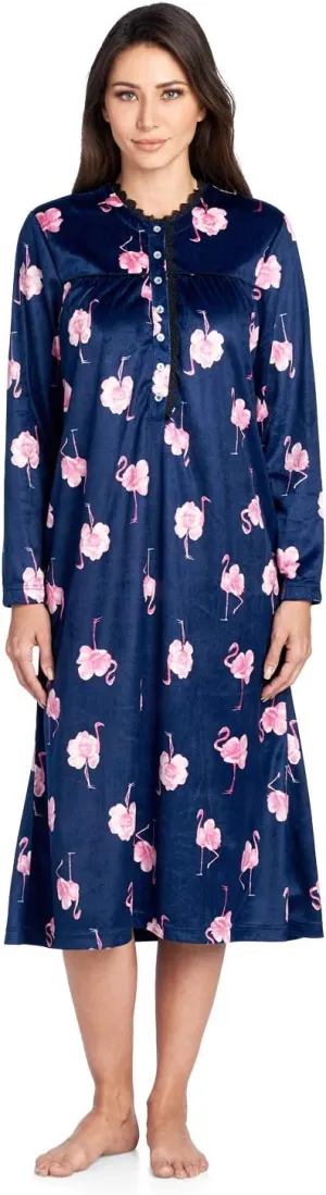 Ashford & Brooks Women's Micro Fleece Long Sleeve Nightgown
