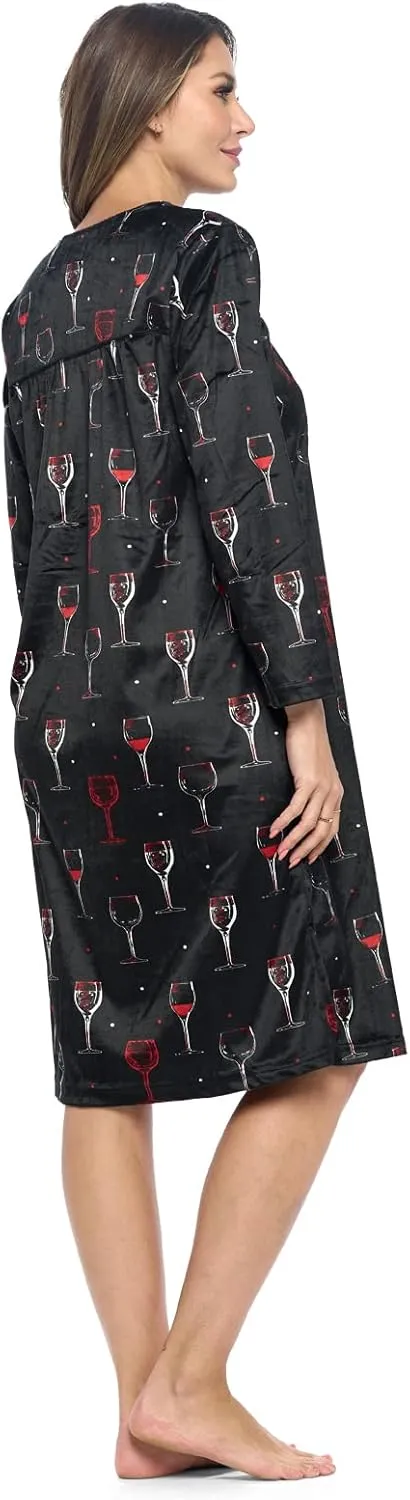 Ashford & Brooks Women's Micro Fleece Long Sleeve Nightgown