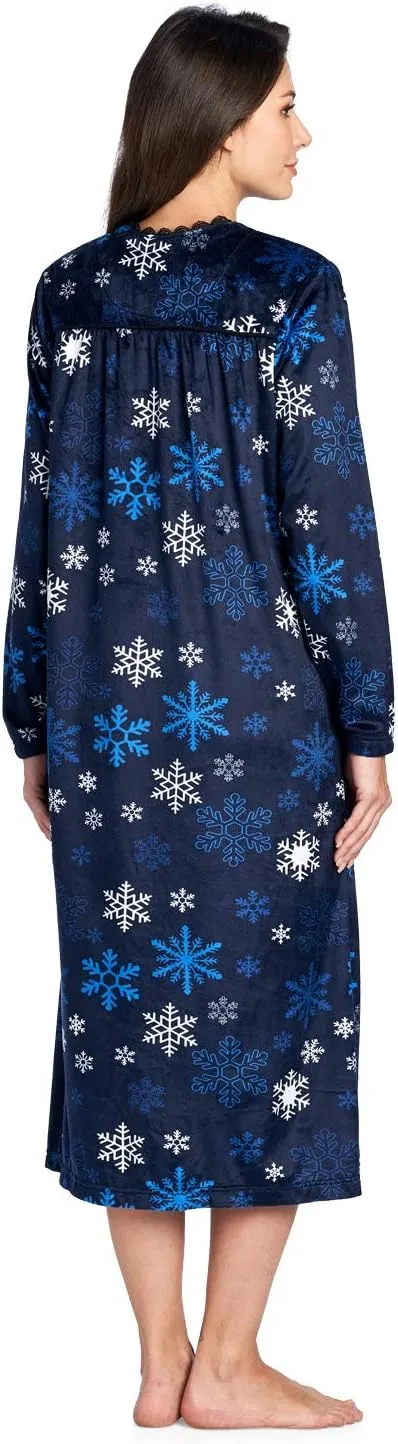 Ashford & Brooks Women's Micro Fleece Long Sleeve Nightgown