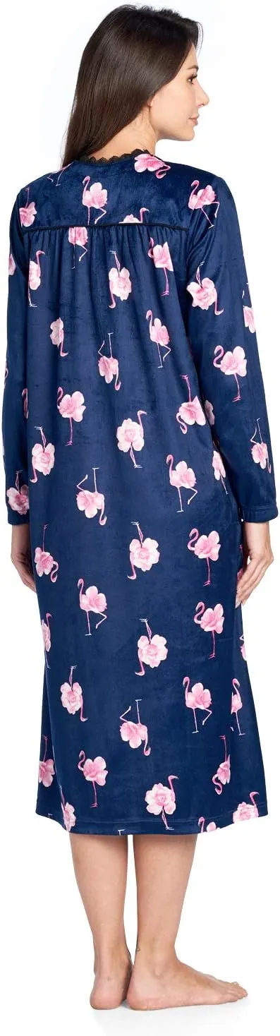 Ashford & Brooks Women's Micro Fleece Long Sleeve Nightgown
