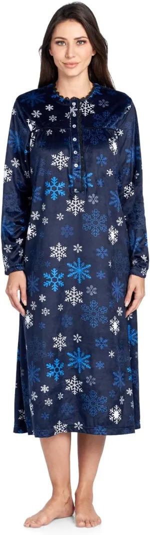 Ashford & Brooks Women's Micro Fleece Long Sleeve Nightgown