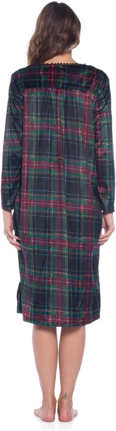 Ashford & Brooks Women's Micro Fleece Long Sleeve Nightgown