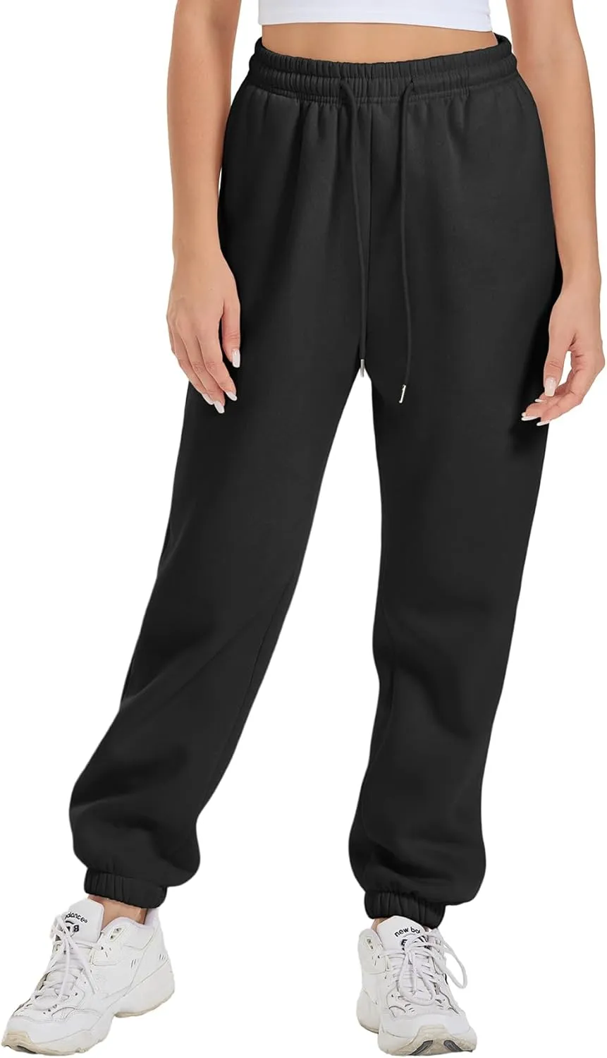 ATHMILE Sweatpants Women Fleece Pockets Winter Fall Fashion Baggy Lounge Pants Joggers