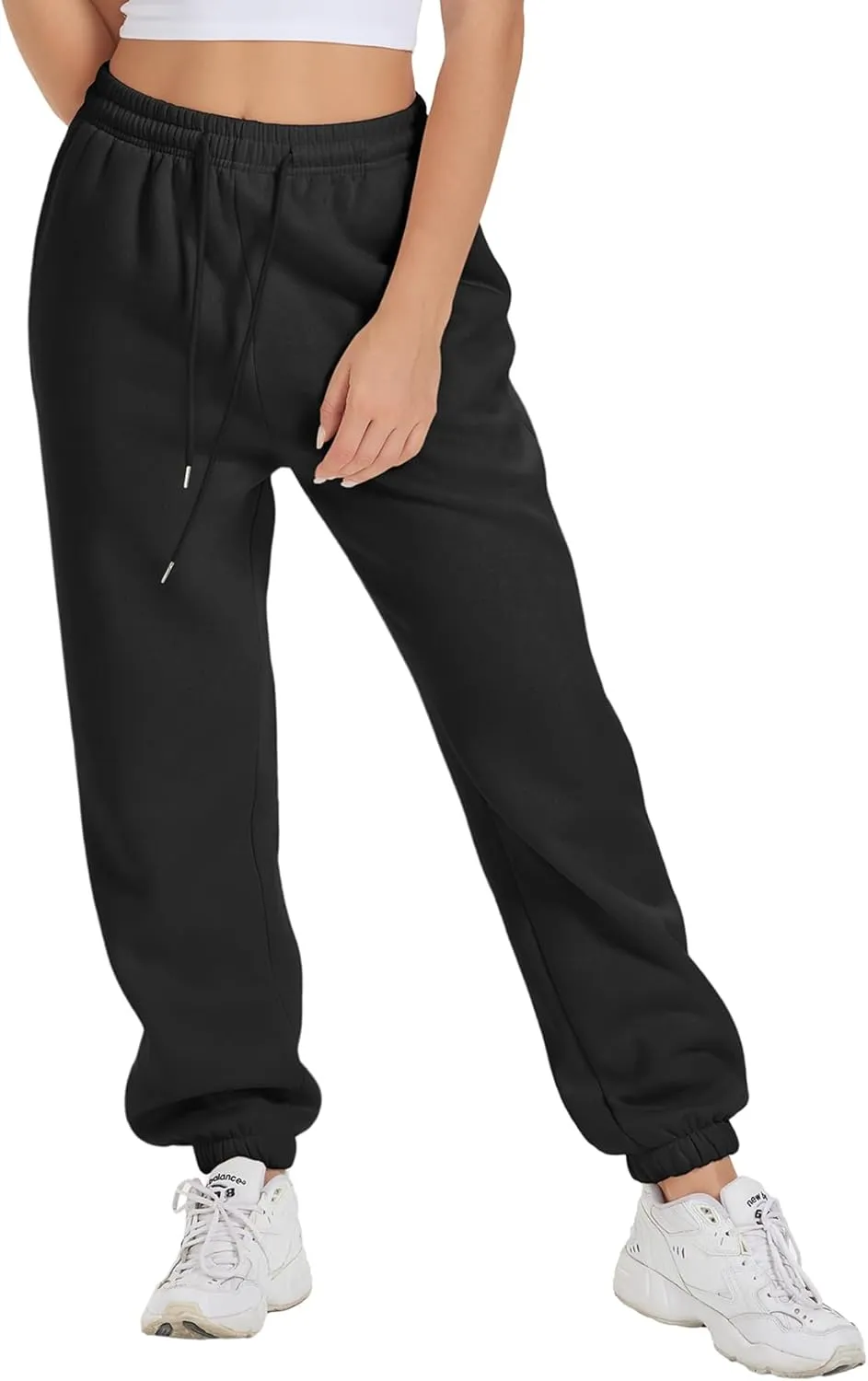 ATHMILE Sweatpants Women Fleece Pockets Winter Fall Fashion Baggy Lounge Pants Joggers