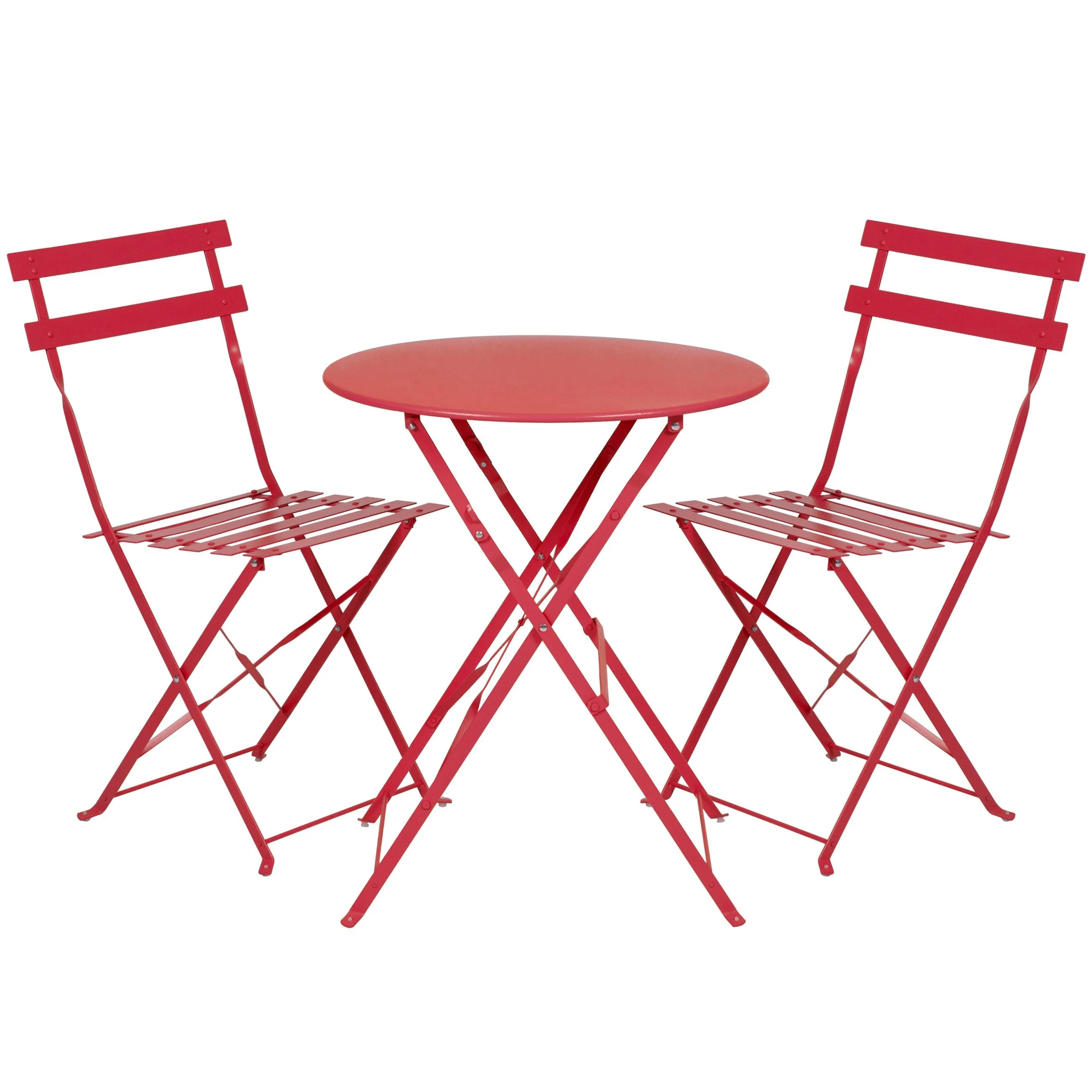 Attentive support Outdoor Folding Metal Steel Portable Bistro w/ 3-Piece Set Augmented reality Furniture Frame