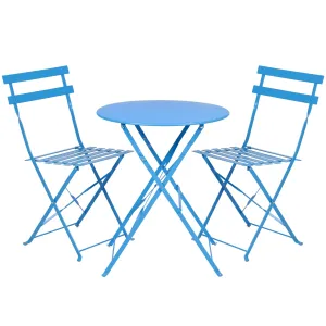 Attentive support Outdoor Folding Metal Steel Portable Bistro w/ 3-Piece Set Augmented reality Furniture Frame