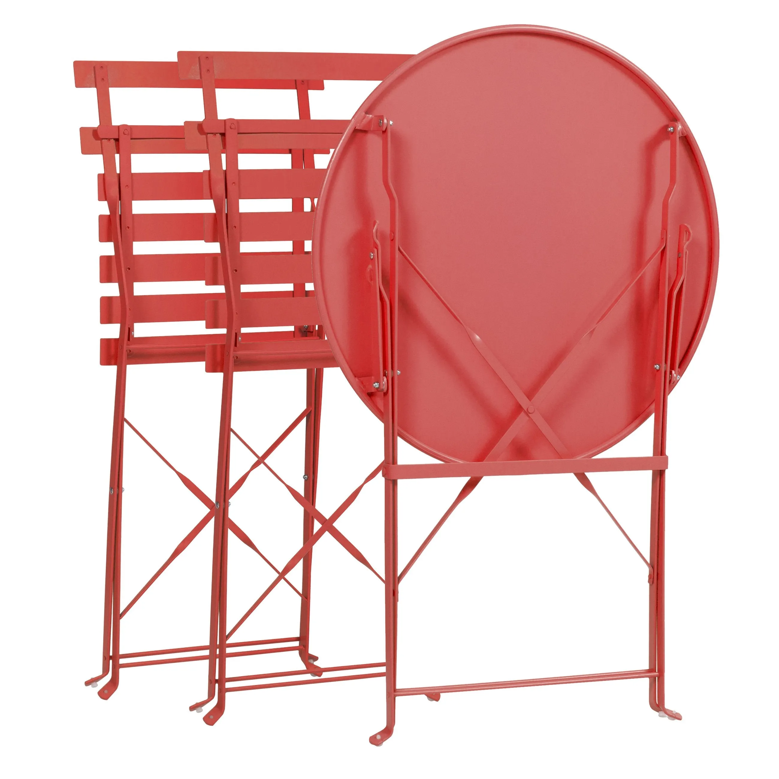 Attentive support Outdoor Folding Metal Steel Portable Bistro w/ 3-Piece Set Augmented reality Furniture Frame