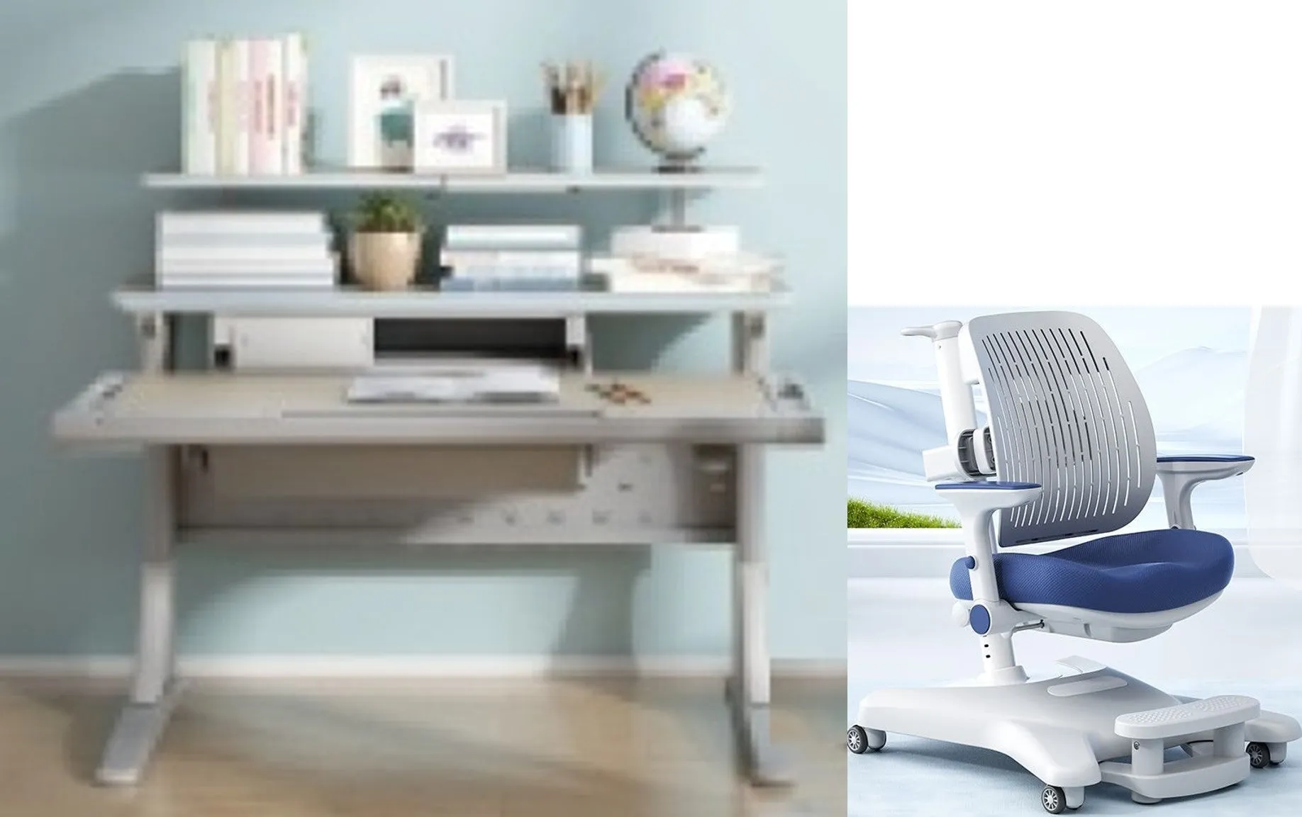 Auslittle Kids Height Adjustable and Tiltable Ergonomic Desk C3C