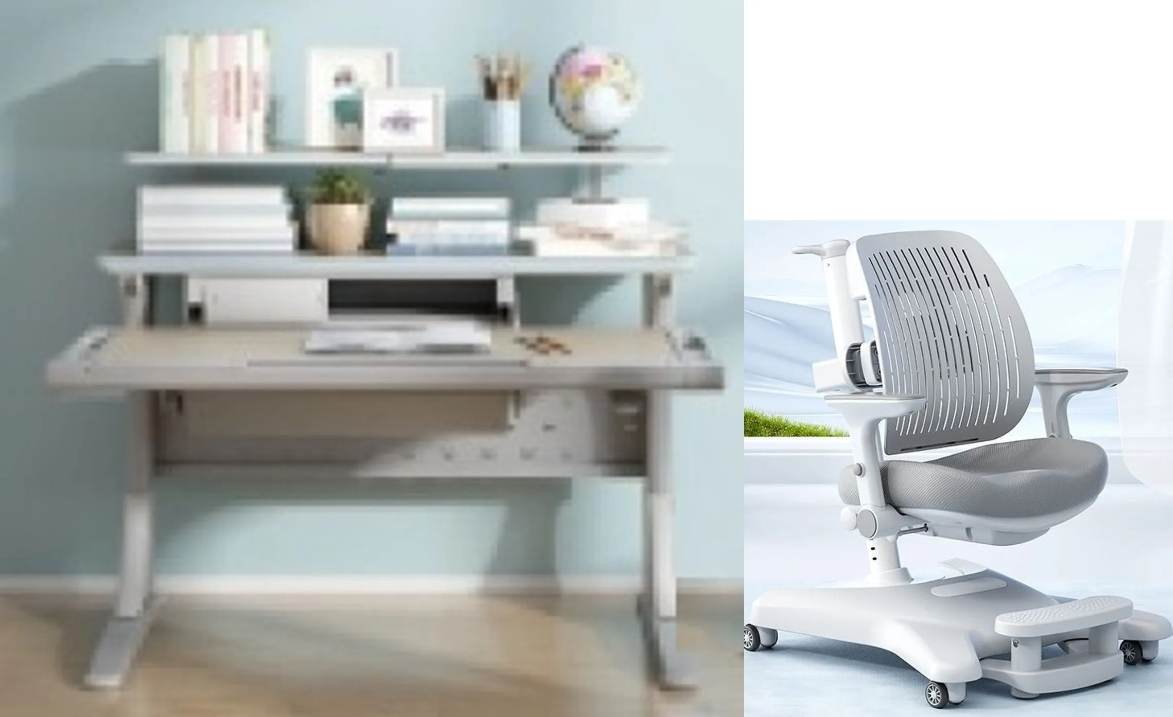 Auslittle Kids Height Adjustable and Tiltable Ergonomic Desk C3C