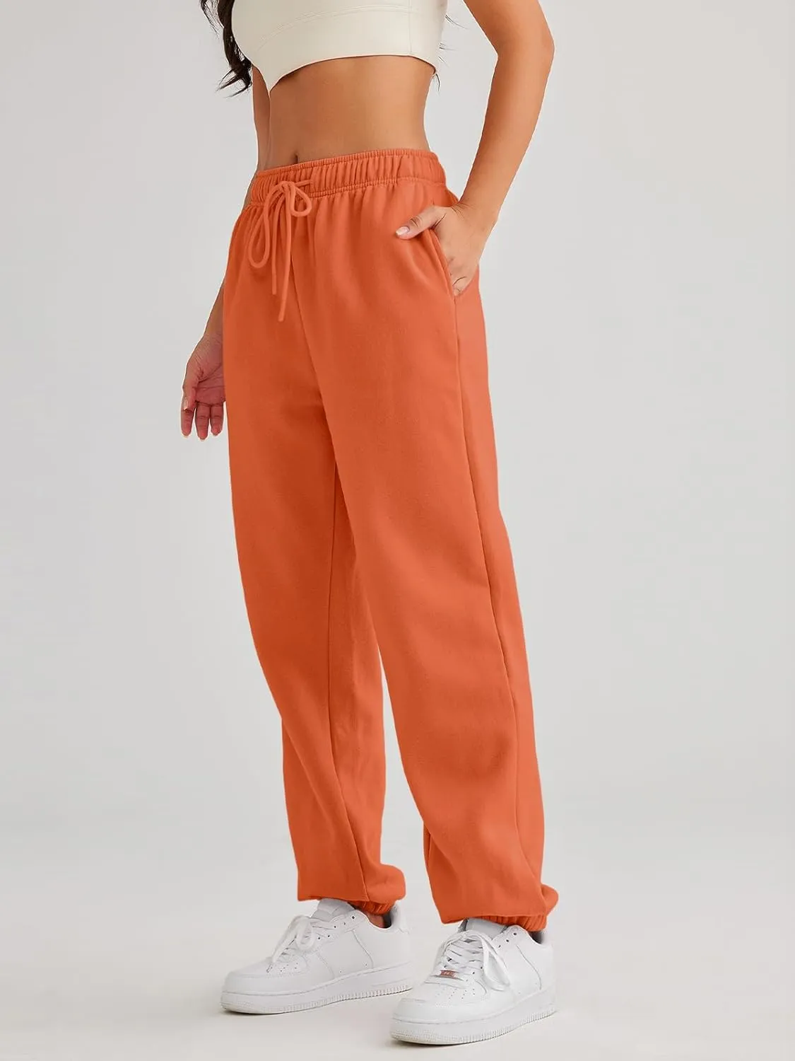 AUTOMET Women's Casual Baggy Fleece Sweatpants
