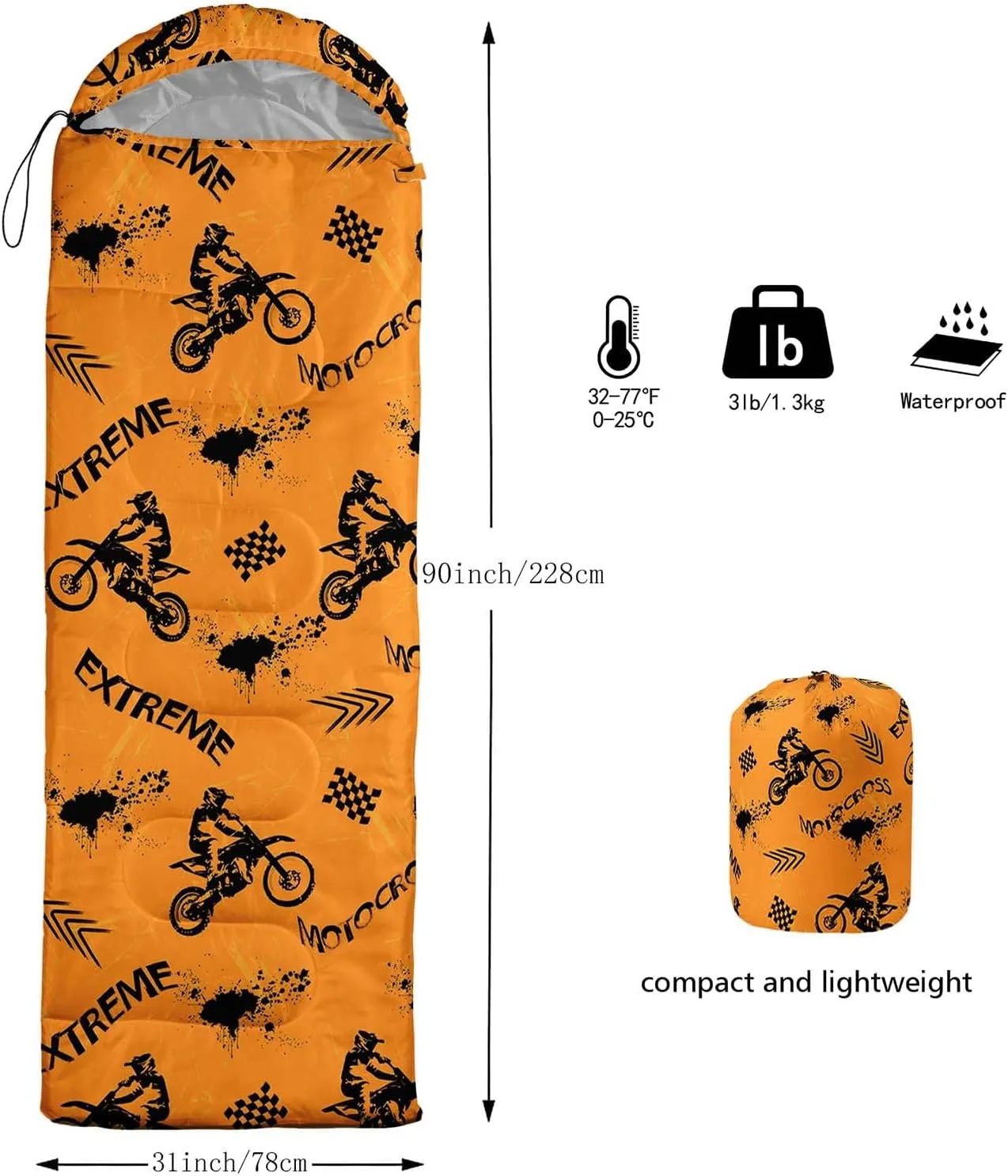 Axolotl Polar Bear Sleeping Bag for Kids Girls,Pink Strawberry Camping Bag with Kawaii Animals Compression Sack for Women,Pink Sleeping Mat for 3 Season Traveling Outdoor Hiking Camping Gear Equipment
