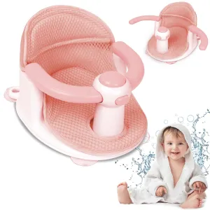 Baby Bath Seat for Babies 6 Months & up, Sure & Secure Suction Cups, Non-Slip Baby Bath Seat, Detachable, Safe & Comfortable Baby Bath Support, Baby Bath for Bathtub/Living Room/Shower Room (Pink)