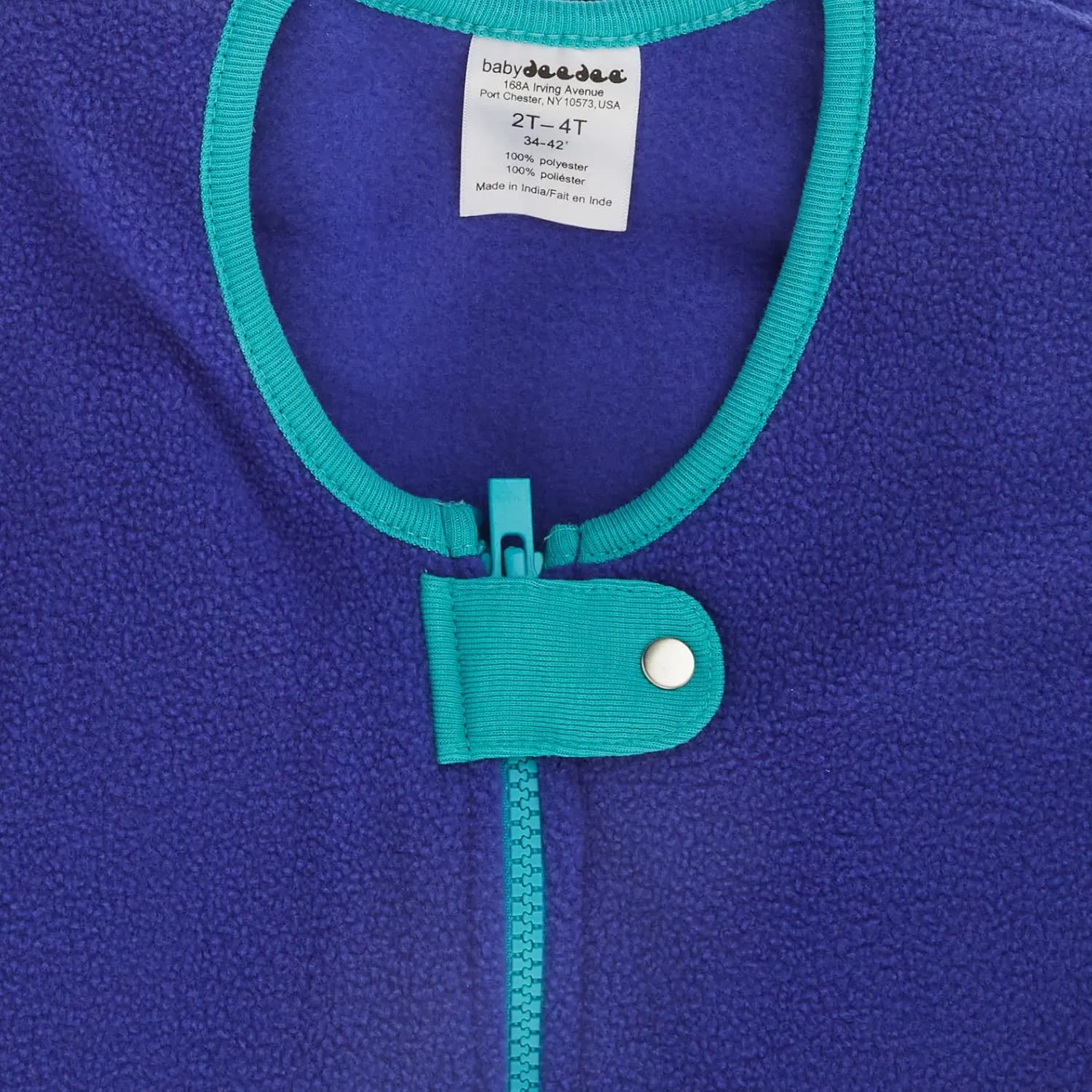 baby deedee Fleece Kicker Sack with Feet Baby Sleep Bag, Peacock, 2-4T