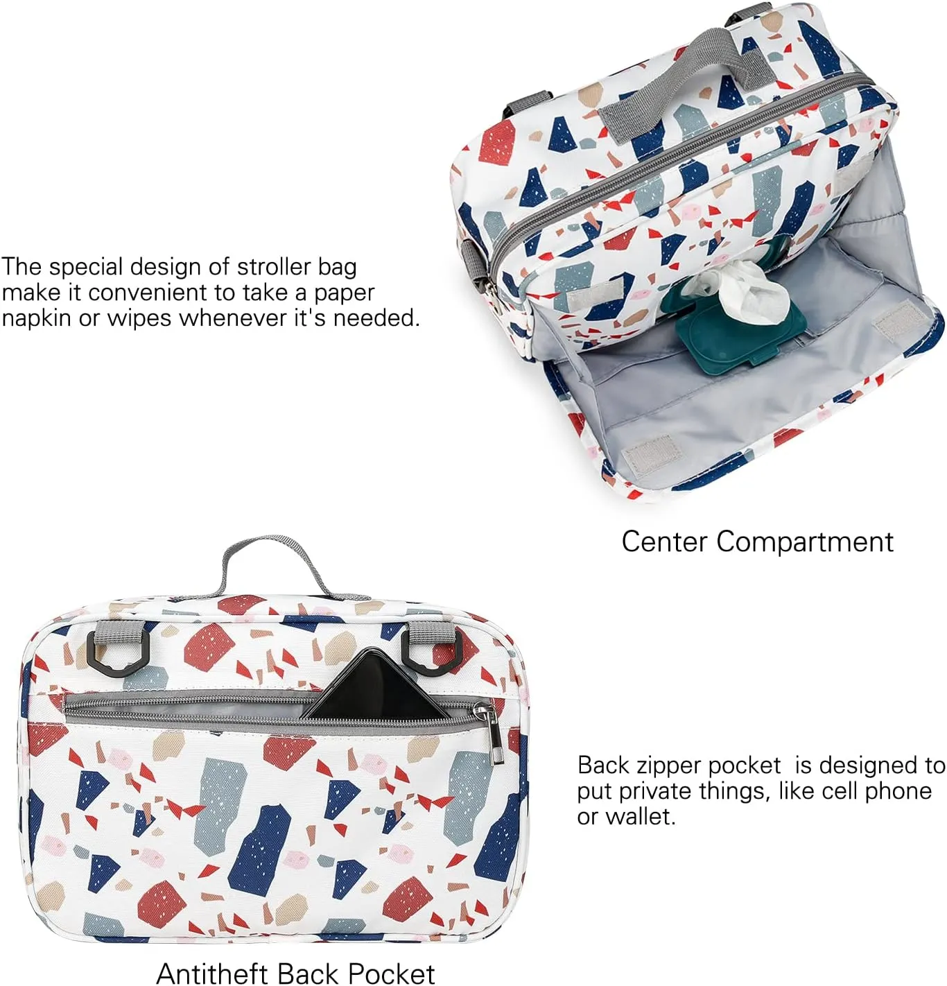 Baby Diaper Caddy Bag - Caddy Tote Baby Stroller Bag Nursery Storage Bin for Diapers, Wipes & Toys Small Diaper Bag