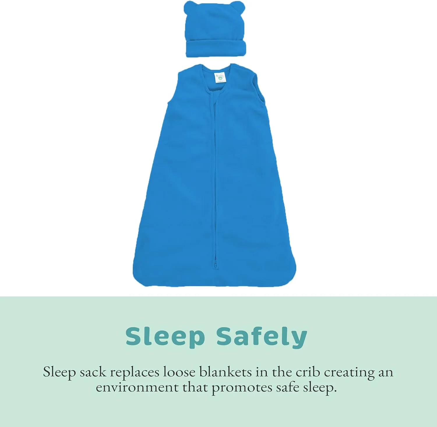 Baby Fleece Sleep Sack - Infant Wearable Blanket Newborn Swaddle Sleepbag & Hat