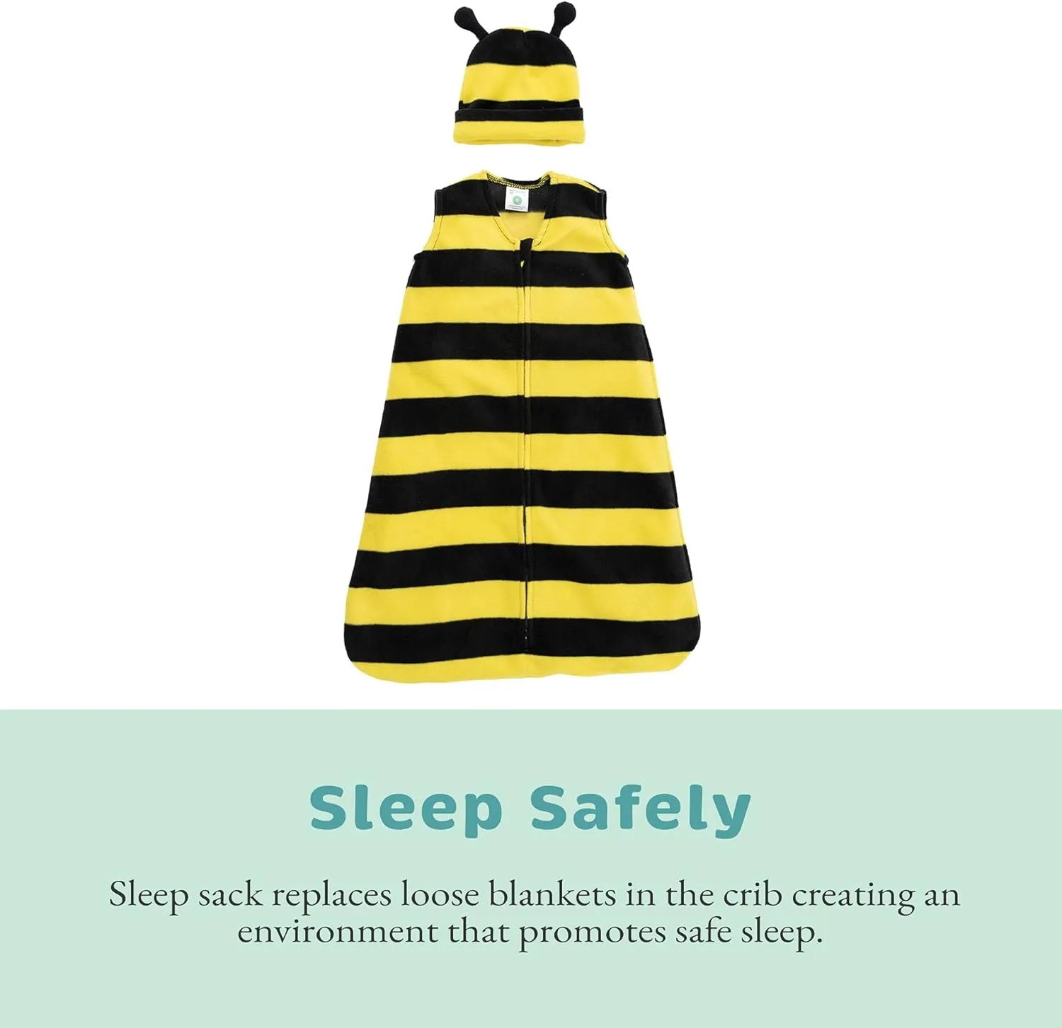 Baby Fleece Sleep Sack - Infant Wearable Blanket Newborn Swaddle Sleepbag & Hat