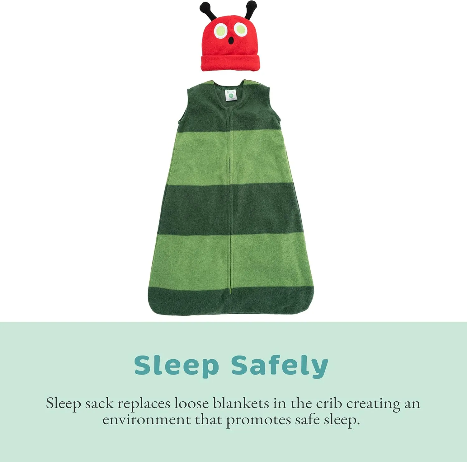 Baby Fleece Sleep Sack - Infant Wearable Blanket Newborn Swaddle Sleepbag & Hat