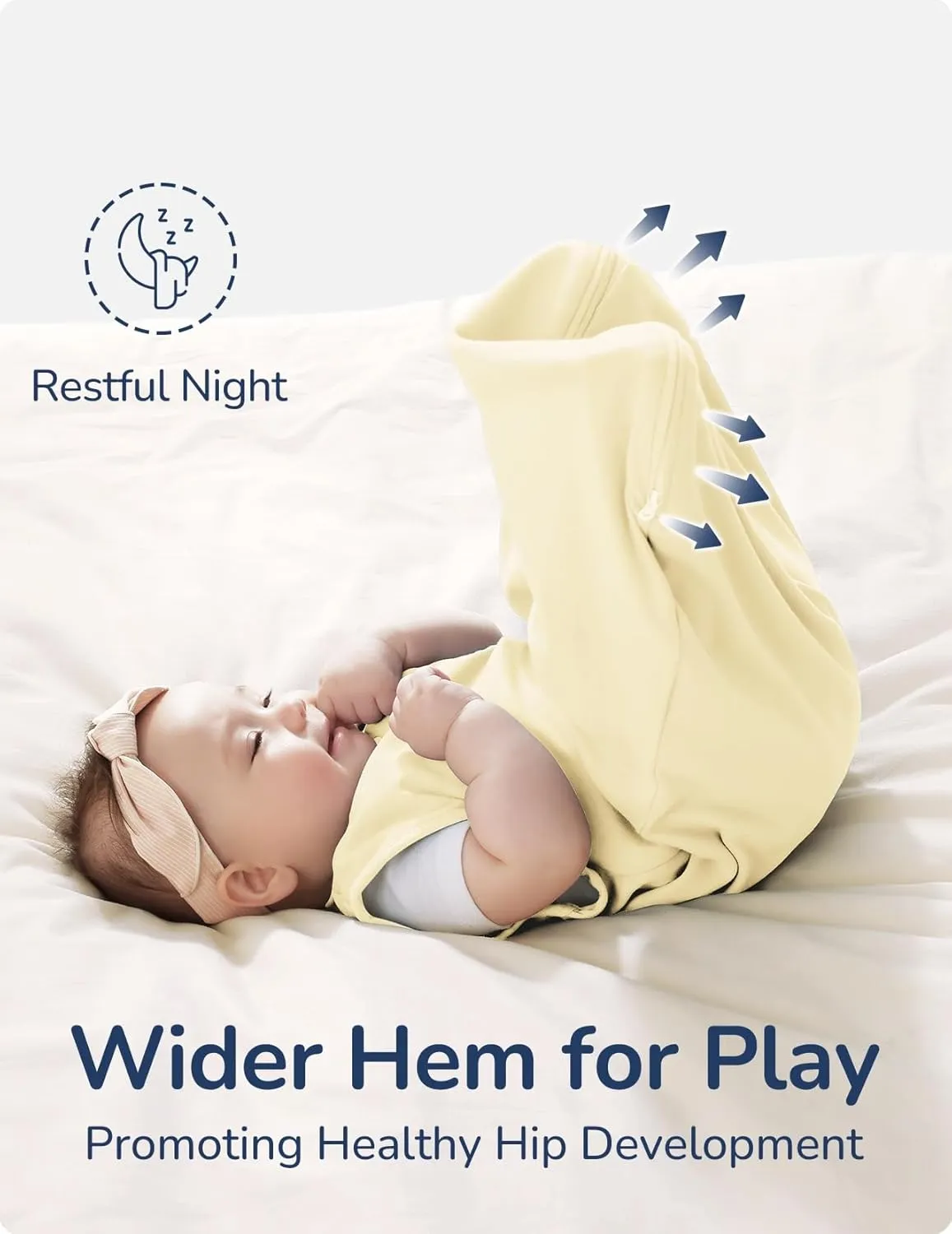 Baby Sleep Sack, 1.0 Tog Supersoft Thermostatic Cotton Toddler Sleeping Sack for Babies Infant, 2-Way Zipper Baby Wearable Blanket for All Season