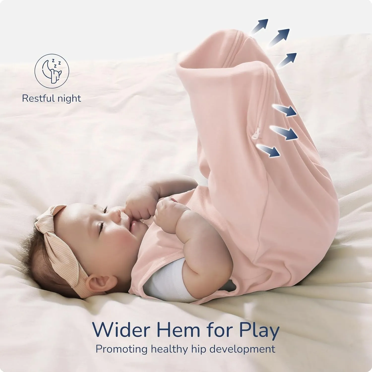 Baby Sleep Sack 18-24 Months, 1.0 Tog Supersoft Thermostatic Cotton Toddler Sleeping Sack for Babies Infant, 2-Way Zipper Baby Wearable Blanket for All Season