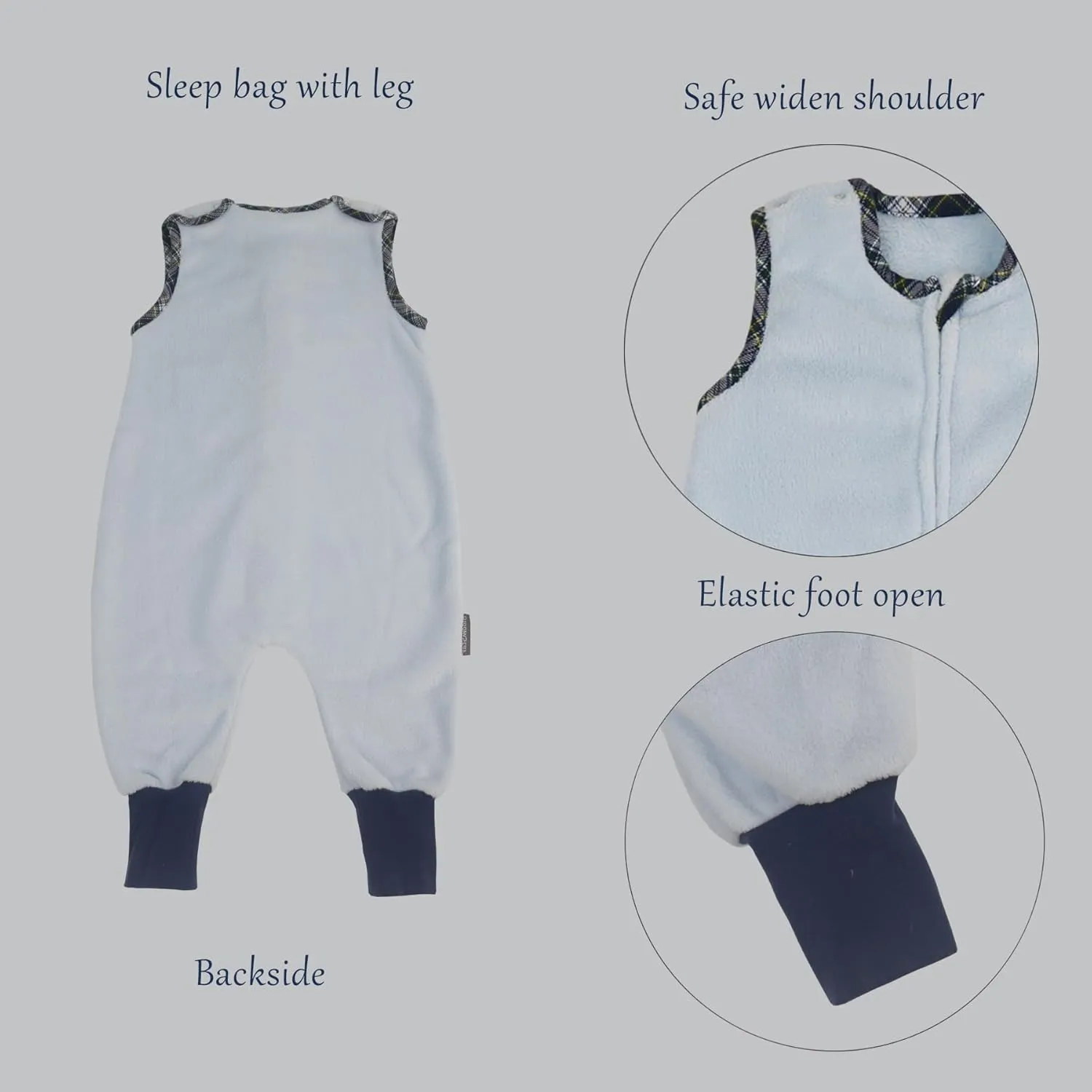 Baby Sleep Sack with Feet (12-24 Months) Fleece Plush Tog 1.5 Soft Toddler Wearable Blanket With Leg Infant Walking Sleeping Bag Warm Walker Sleeper