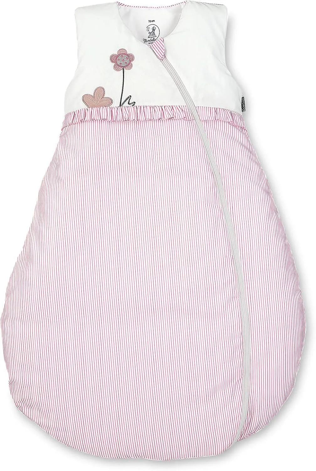 Baby Sleeping Bag, All Season, Heat Regulation, Zip, Size: 110, Girl Emmi, White/Pink