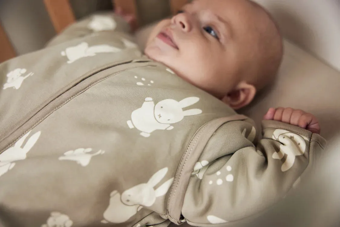 Baby Sleeping Bag Removable Sleeves - Miffy & Snuffy - Olive Green