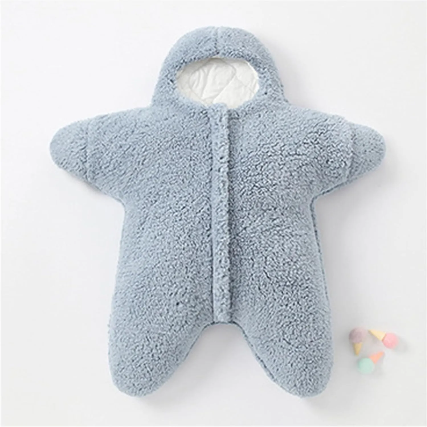 Baby Starfish Onesie, Thick Imitation Fleece Starfish Newborn Sleeping Bag, Infant Footie Jumpsuit Winter Warm Outfits