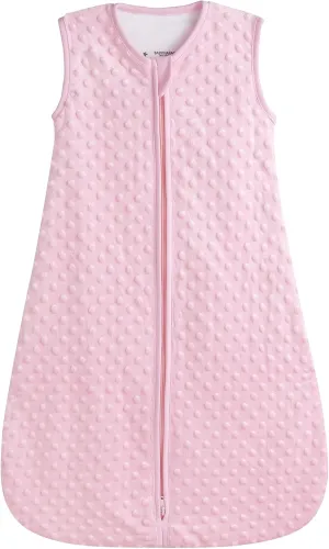 BABYINABAG Summer Model Baby Sleeping Bag and Sack, Plush Minky Dot, 1.25 Tog for Infants and Toddlers (Large (22 mos - 3T))