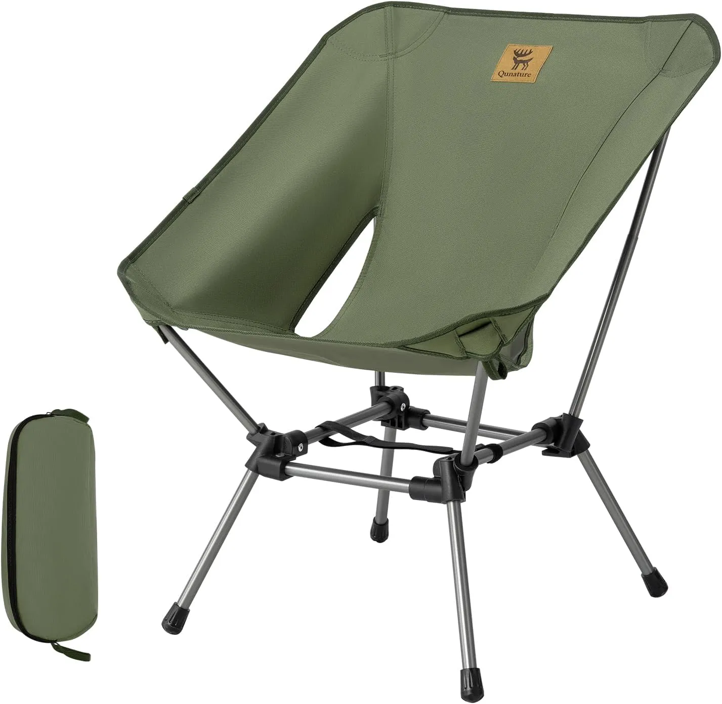 Backpacking Chair Portable Folding Camp Chair Compact Foldable Chairs Ultra Lightweight Travel Chair with Storage Bag - Supports 260 lbs - for Camping, Hiking, Travel, Beach and Picnic Green