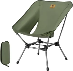 Backpacking Chair Portable Folding Camp Chair Compact Foldable Chairs Ultra Lightweight Travel Chair with Storage Bag - Supports 260 lbs - for Camping, Hiking, Travel, Beach and Picnic Green