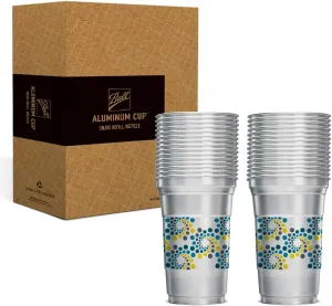 Ball Aluminum Cup Recyclable Party Cups, Swirl Design, 20oz. Cup, 30 Cups Per Pack