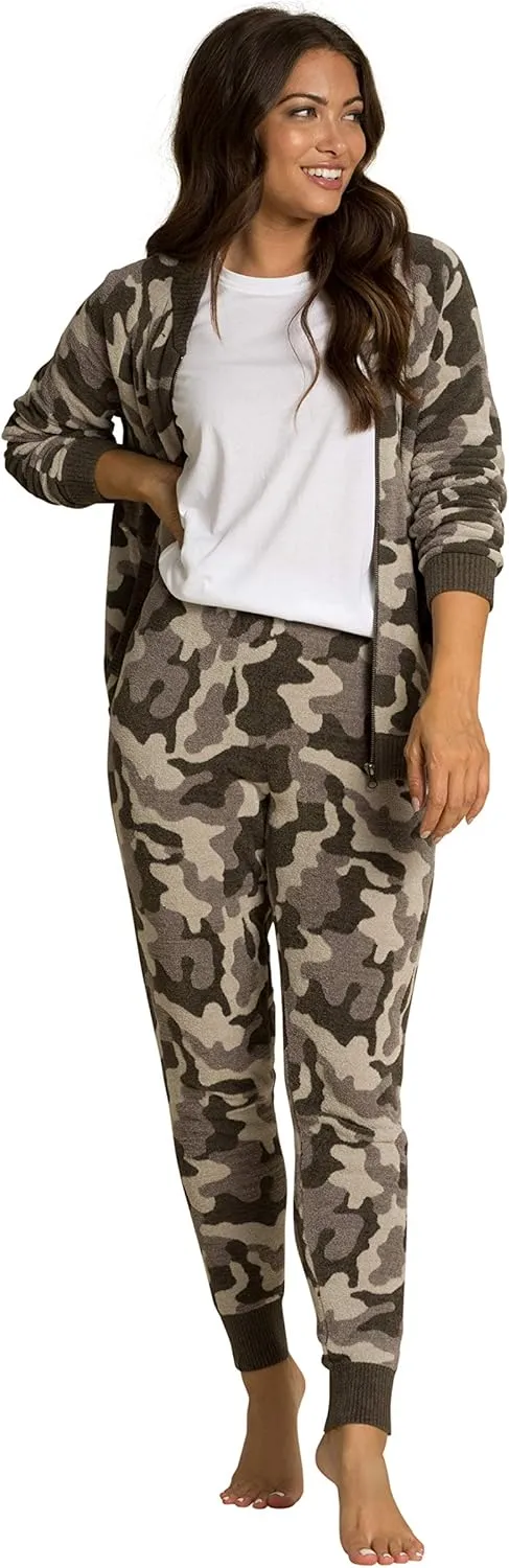 Barefoot CozyChic Ultra Lite Camo Joggers for Women, Gym Track Bottoms