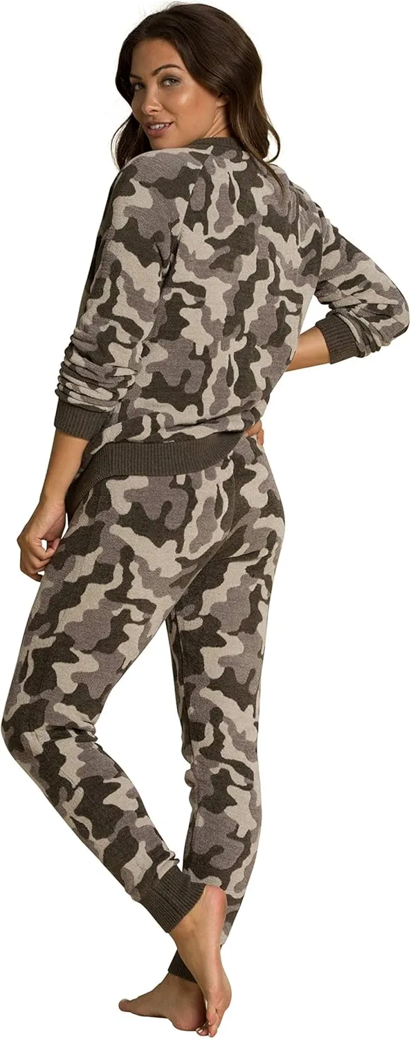 Barefoot CozyChic Ultra Lite Camo Joggers for Women, Gym Track Bottoms