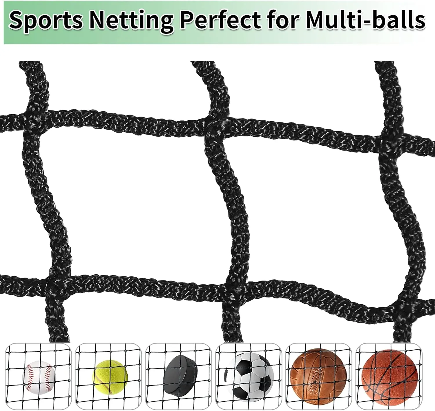 Baseball Backstop Nets, Nylon Baseball Netting Pro High Impact Sports Netting Material 10'x10'/10'x20'/10'x30'(Net Only)
